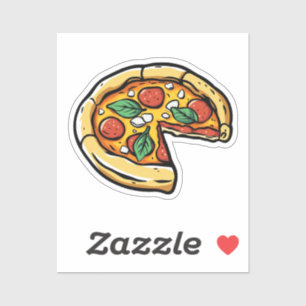 Cartoon pizza sticker