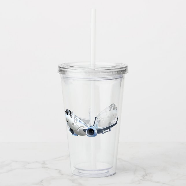 Cartoon plane acrylic tumbler (Front)