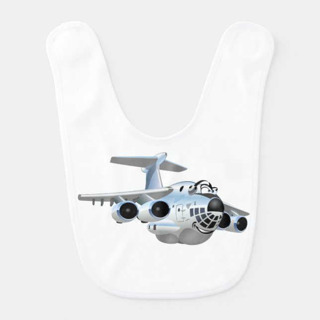 Cartoon plane baby bib (Front)