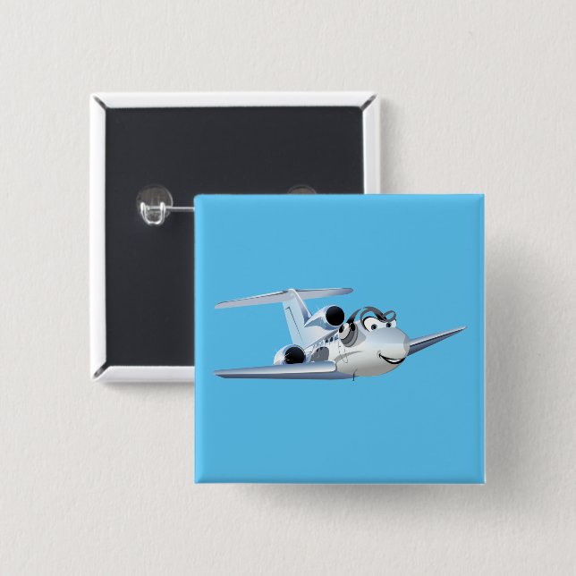 Cartoon plane button (Front & Back)