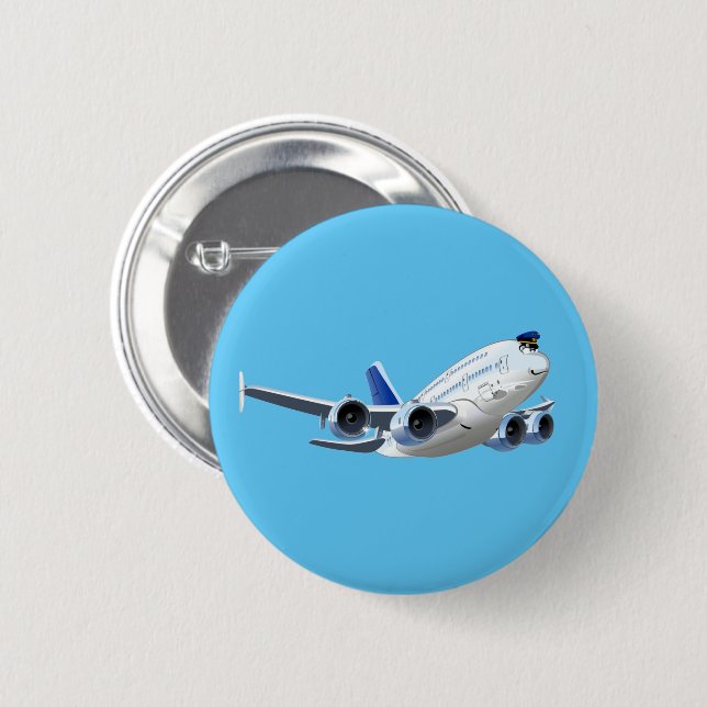Cartoon plane button (Front & Back)