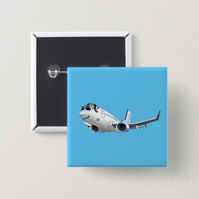 Cartoon plane button (Front & Back)