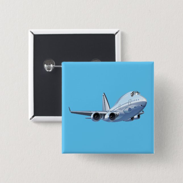 Cartoon plane button (Front & Back)