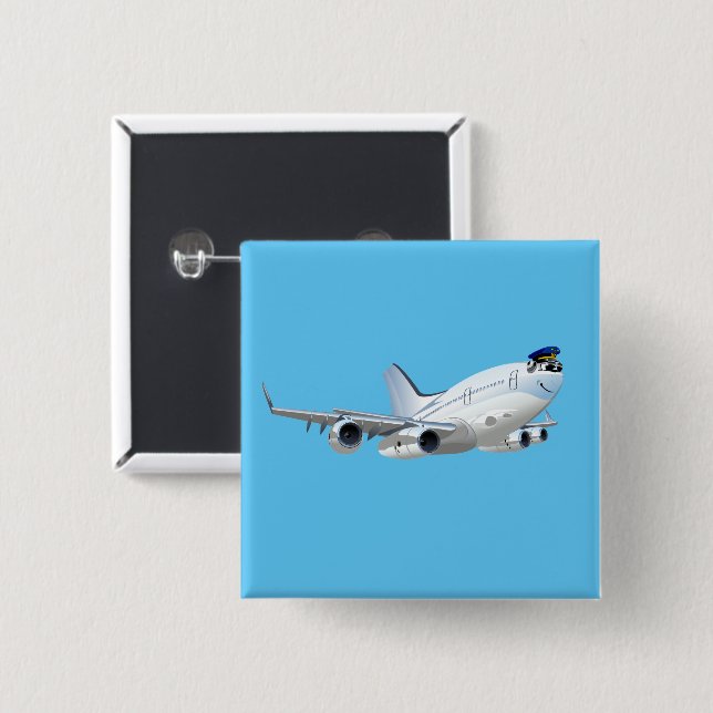 Cartoon plane button (Front & Back)
