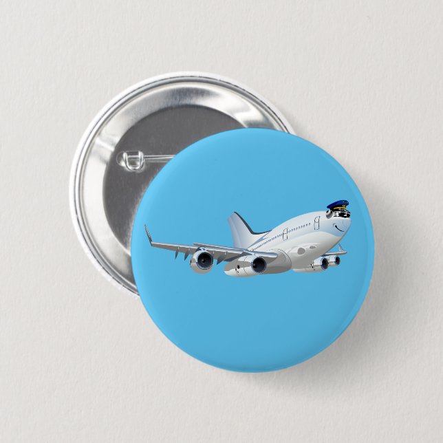 Cartoon plane button (Front & Back)