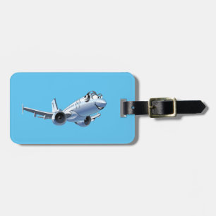 Cartoon plane luggage tag