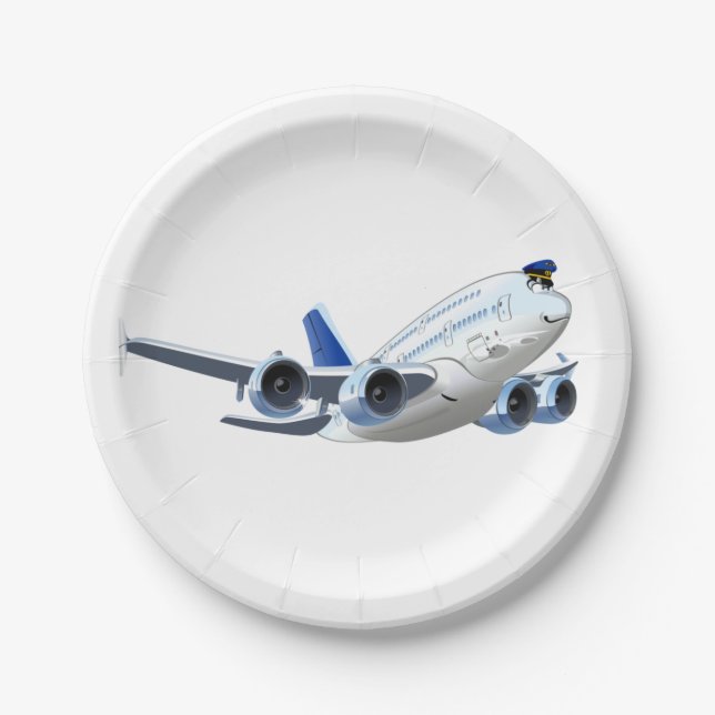 Cartoon plane paper plates (Front)