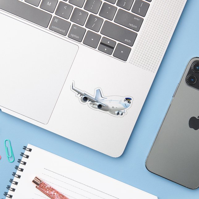 Cartoon plane sticker (Laptop w/ iPhone)