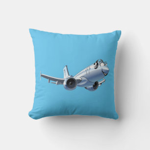 Cartoon plane throw pillow