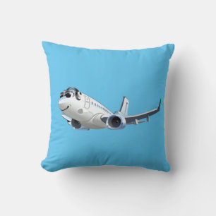 Cartoon plane throw pillow