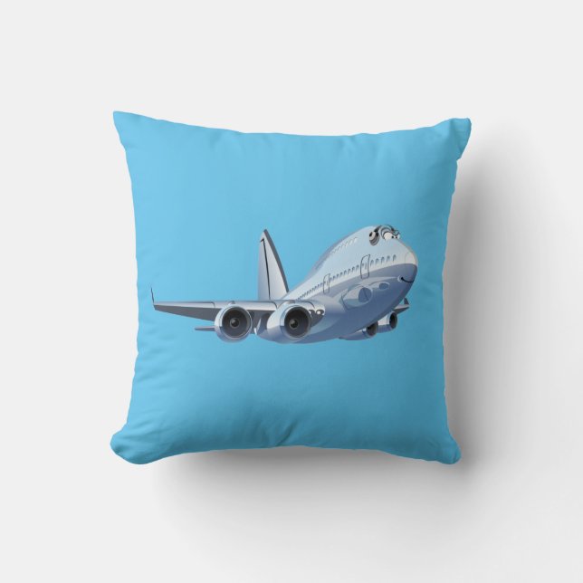 Cartoon plane throw pillow (Front)