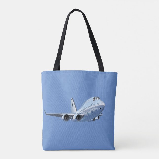 Cartoon plane tote bag (Back)