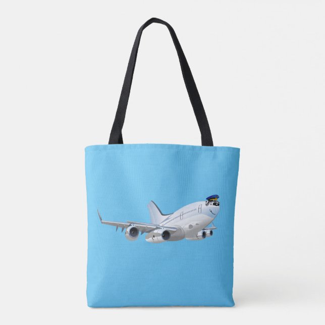 Cartoon plane tote bag (Back)