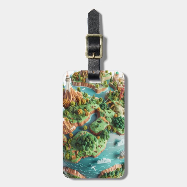 Cartoon Planet Luggage Tag (Front Vertical)