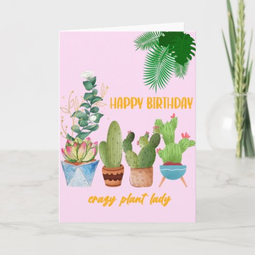 Cartoon Plant Birthday Card