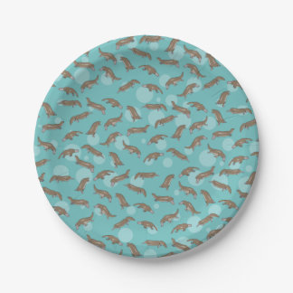 Cartoon Platypuses  Swimming Paper Plates