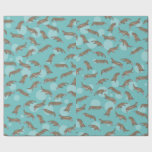 Cartoon Platypuses  Swimming Wrapping Paper