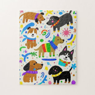 Cartoon playful puppies jigsaw puzzle