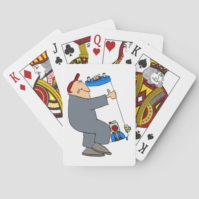 Cartoon Plumber Poker Cards (Back)
