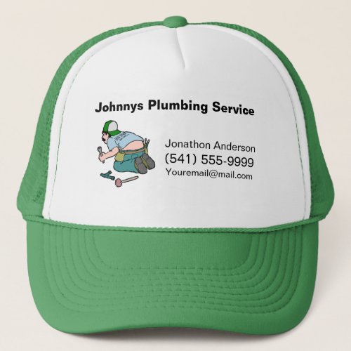 Cartoon Plumbing Plumber Service Trucker Hat