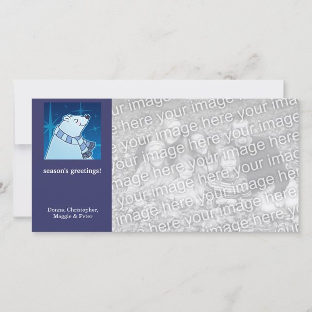 Cartoon Polar Bear Holiday Card (Front)