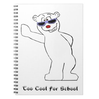 Cartoon Polar Bear With Cool Shades Notebook
