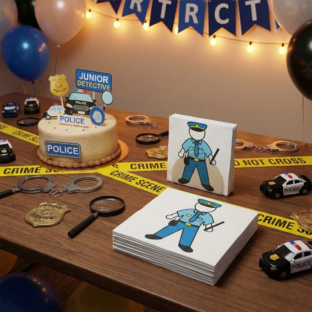 Cartoon Police Officer Fun Law Enforcement  Napkins (Creator Uploaded)