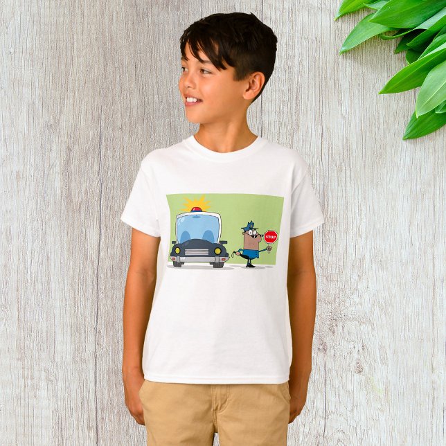 Cartoon Police Officer Stop Sign T-Shirt (Creator Uploaded)