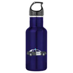 Cartoon Police Patrol Car Water Bottle