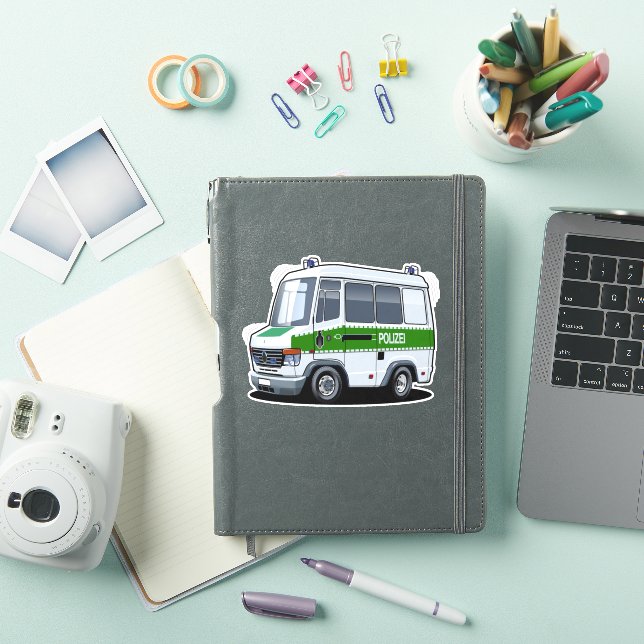 Cartoon Police Van Sticker (iPad Cover)