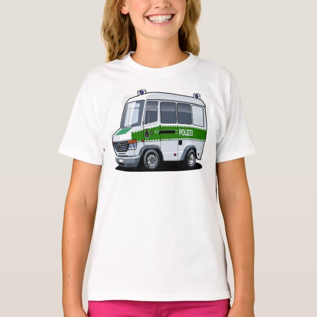 Cartoon Police Van T-Shirt (Front)