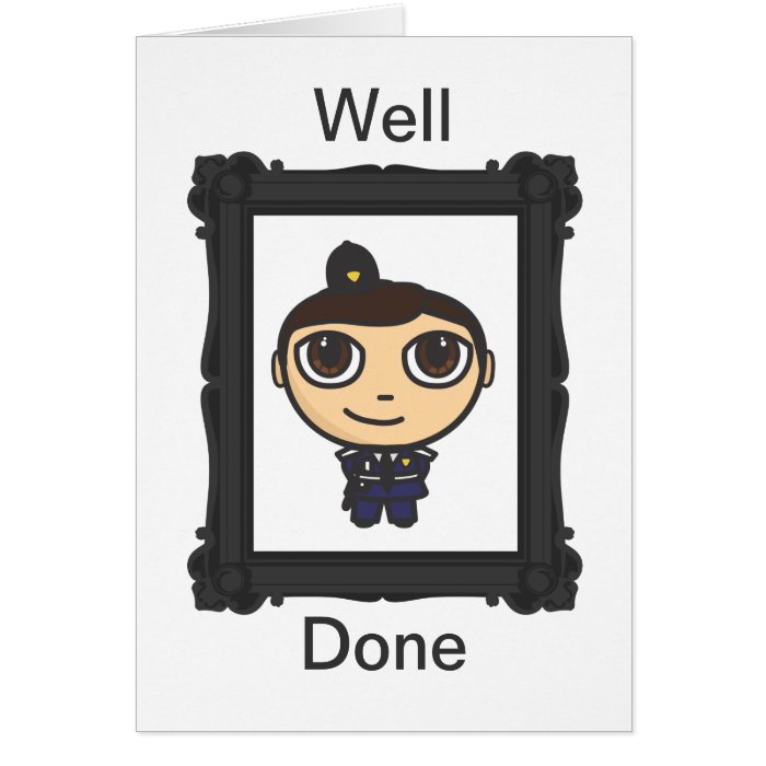 Cartoon Policeman in a Frame Well Done Card