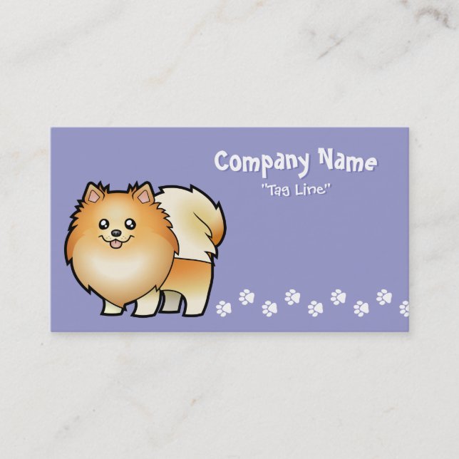 Cartoon Pomeranian Business Card (Front)