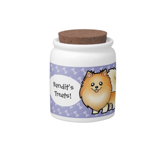 Cartoon Pomeranian Candy Jar (Front)