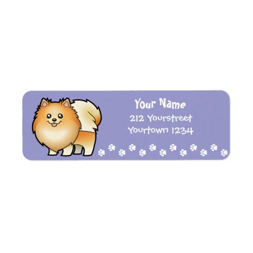 Cartoon Pomeranian Label