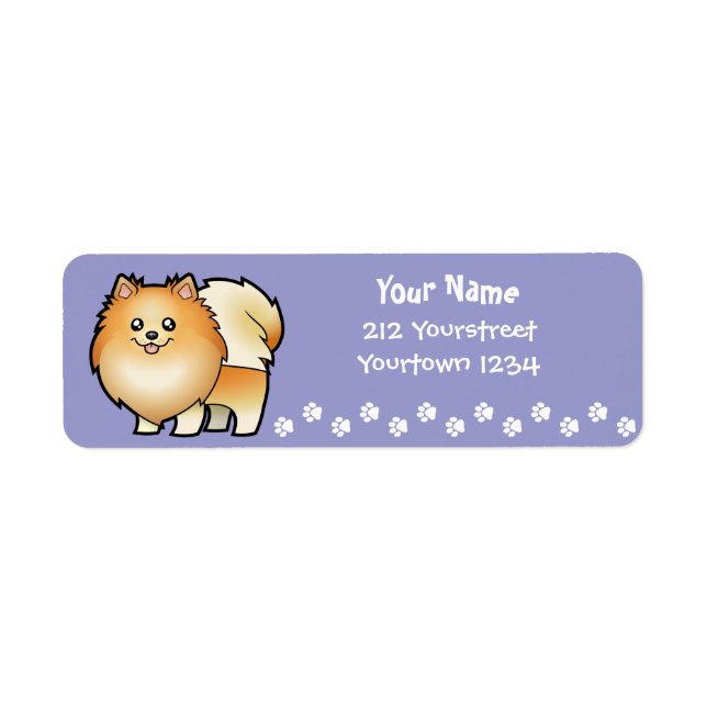 Cartoon Pomeranian Label (Front)