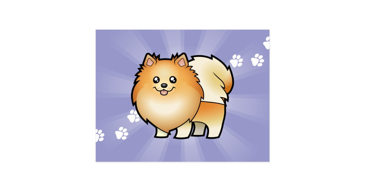 Cartoon Pomeranian Postcard | Zazzle.com