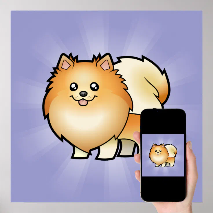 Cartoon Pomeranian Poster | Zazzle