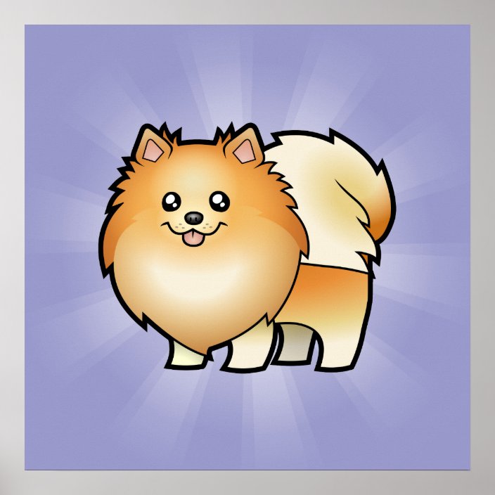 Cartoon Pomeranian Poster | Zazzle.com