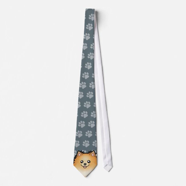 Cartoon Pomeranian Tie (Front)