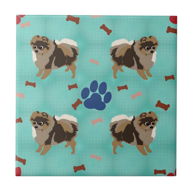 Cartoon Pomeranian Tile (Front)