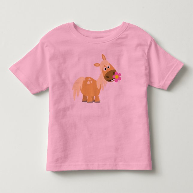 Cartoon Pony and Flower children T-shirt (Front)