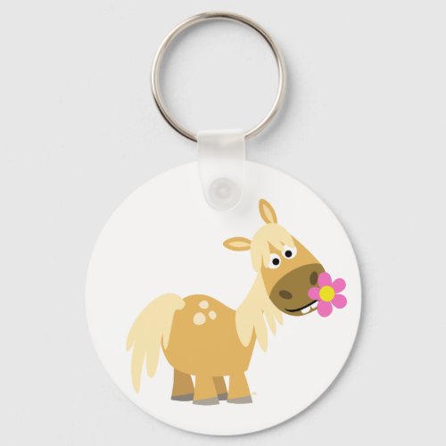 Cartoon Pony and Flower keychain