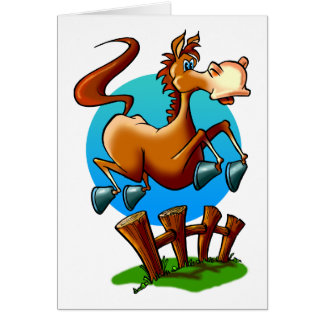 Cartoon Pony Jumping Cards