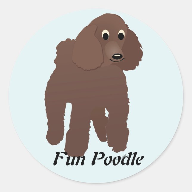 Cartoon Poodle 3 Classic Round Sticker (Front)