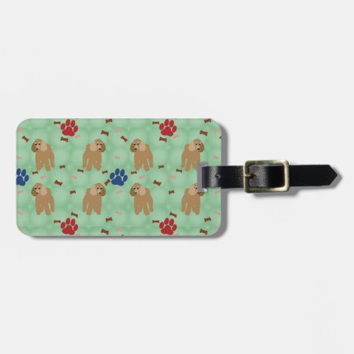 Cartoon Poodle Luggage Tag