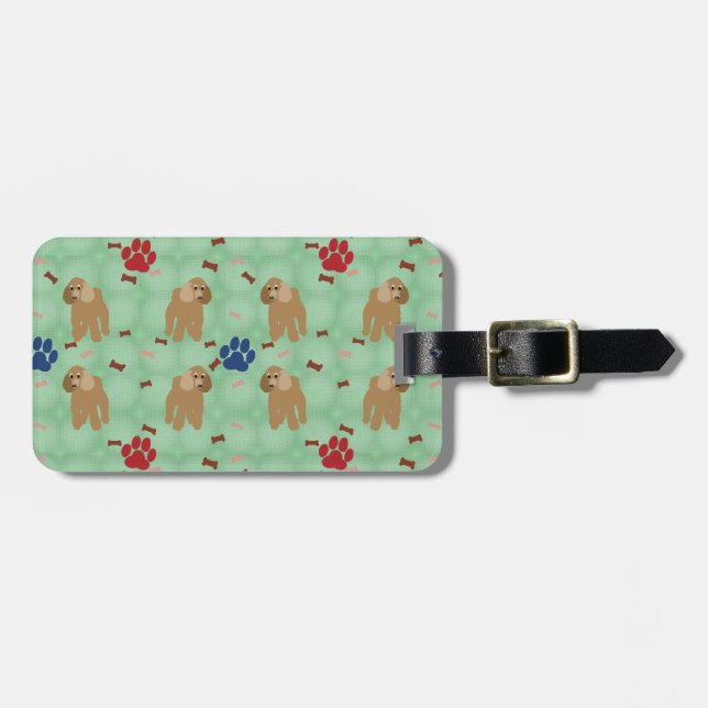 Cartoon Poodle Luggage Tag (Front Horizontal)