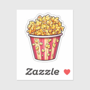 Cartoon popcorn sticker