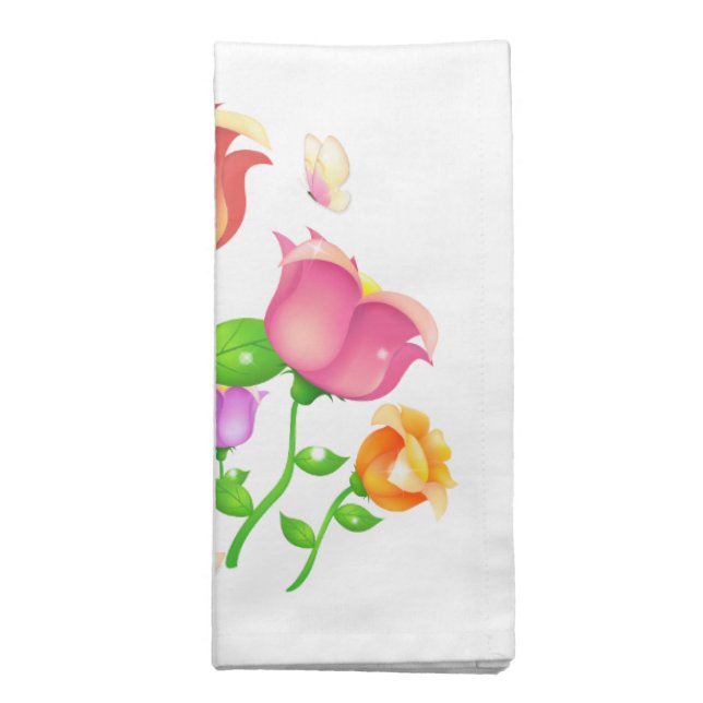 Cartoon Poppies and ButterfliAmerican MoJo Napkins (Folded)