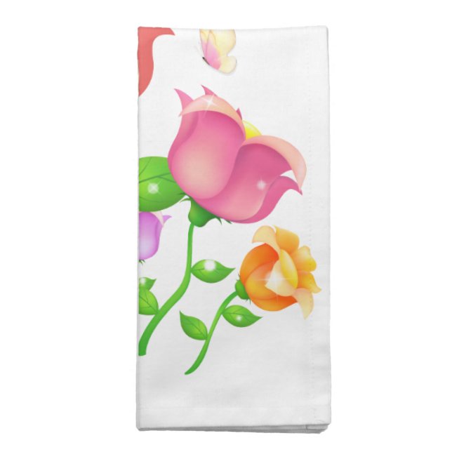 Cartoon Poppies and ButterfliAmerican MoJo Napkins (Folded)